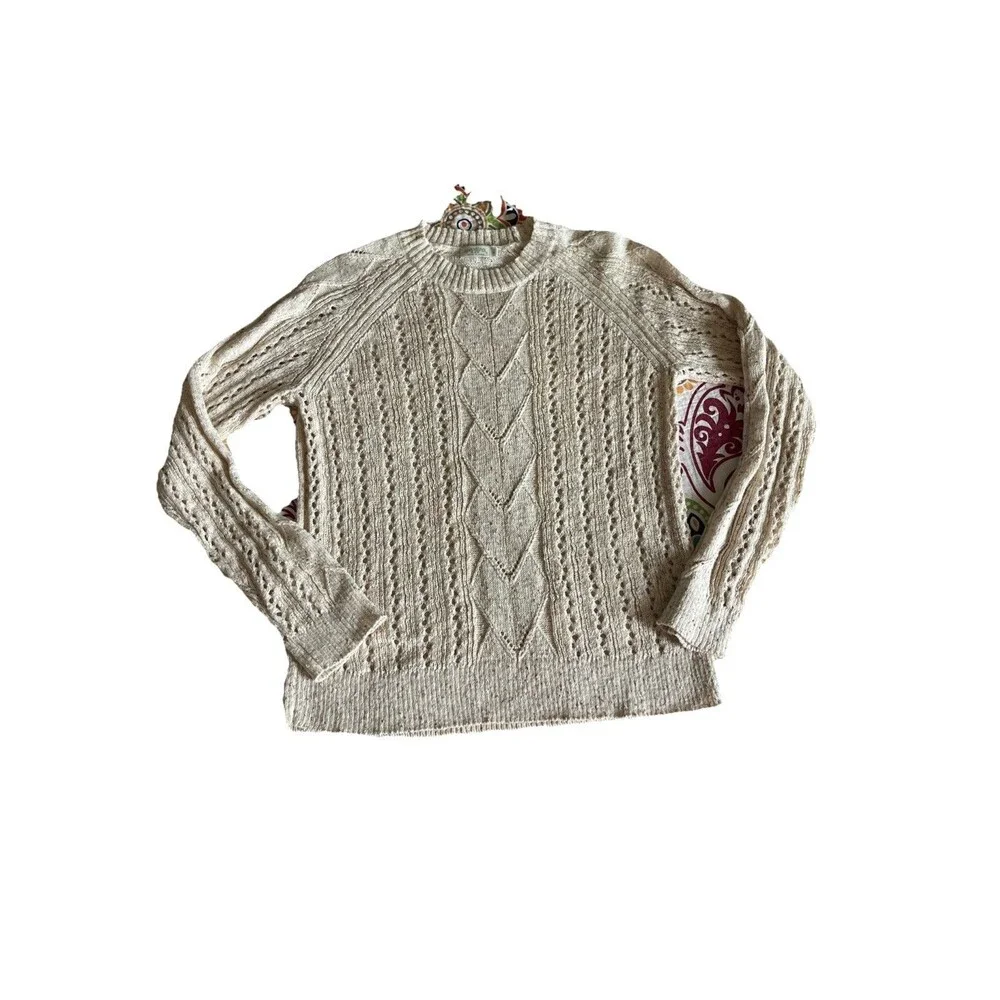 Spartina 449 Shelby Neutral Blush Lightweight Pullover Sweater Size Small
